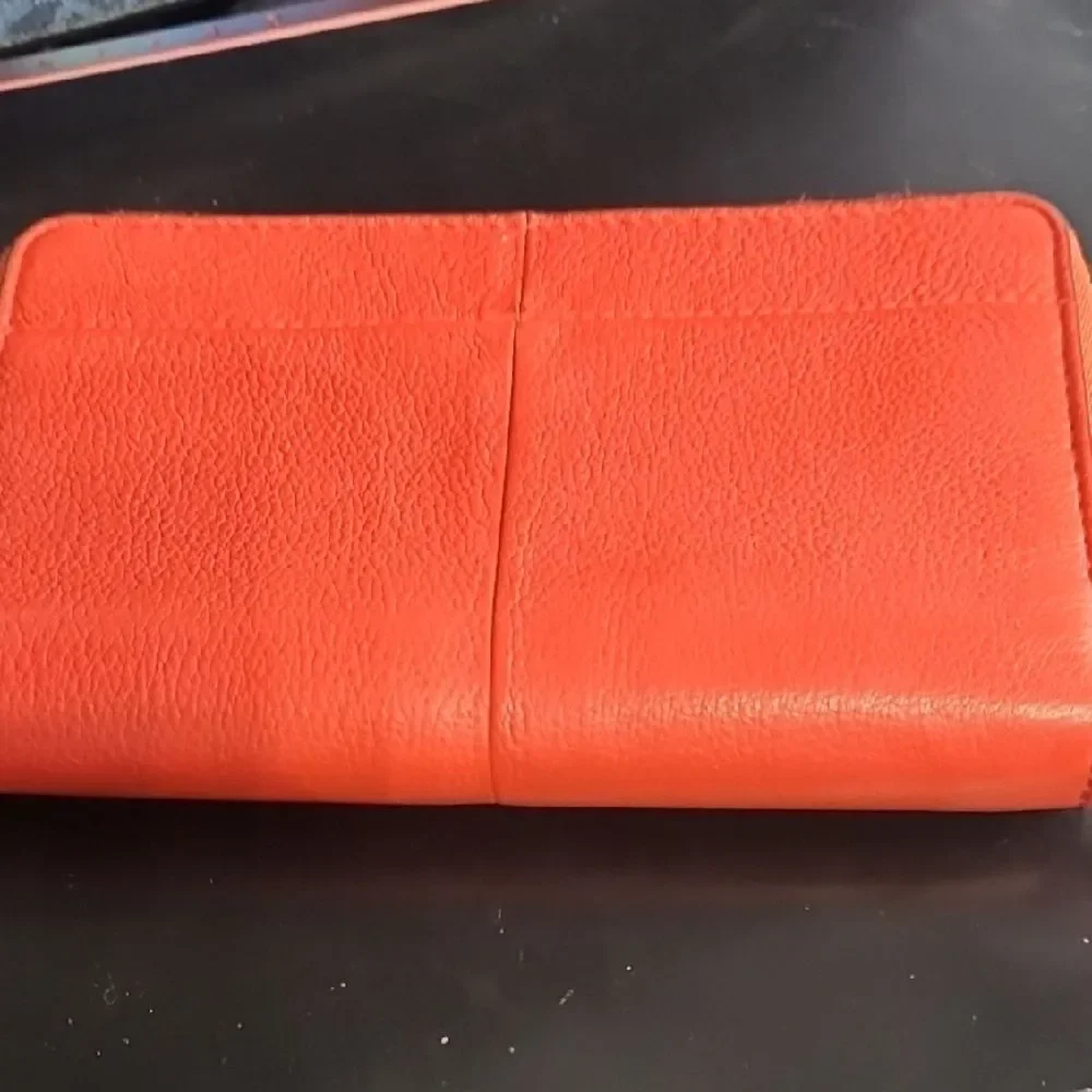 Tory Burch Orange Wristlet with Gold Accent